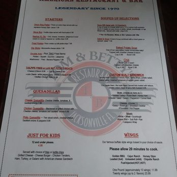 Tom & Betty's Restaurant - front menu - American Near Me - Orange Park, Florida Tom & Betty's Restaurant - front menu - American Near Me - Orange Park, Florida
