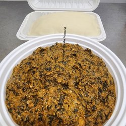 Akwaba - EGUSI NIGERIAN / NIGERIAN EGUSI SOUP
FUFU EGUSI NIGERIAN AUX EPINARDS FRAIS AU BOEUF / NIGERIAN FUFU EGUSI SOUP WITH SPINACH AND BEEF