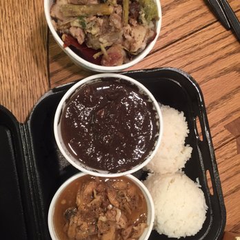 Grill City - Crispy lechon (top) -fantastic. Dinuguan (middle) -fantastic. Chicken adobo (bottom) -just okay - Filipino Near Me - Irvine, California