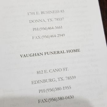 Vaughan Funeral Home - Information - Funeral Services & Cemeteries Near Me - Donna, Texas Vaughan Funeral Home - Information - Funeral Services & Cemeteries Near Me - Donna, Texas