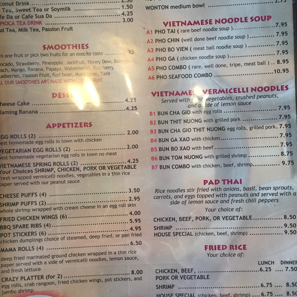 Bun Combo is my favorite. Then it's the Pad Thai