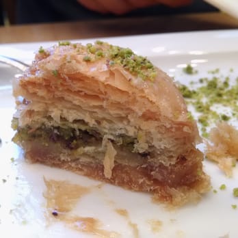 Mado - Baklava cross-section. 3.5 stars, quite hard, too much honey at bottom (Saturday lunch 2015-05-23) - Desserts Near Me - Istanbul, 34 Mado - Baklava cross-section. 3.5 stars, quite hard, too much honey at bottom (Saturday lunch 2015-05-23) - Desserts Near Me - Istanbul, 34