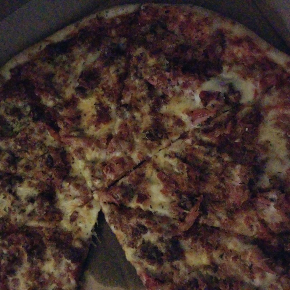 The large pick four. Spicy sausage, prosciutto, pepperoni and bacon. The large pick four. Spicy sausage, prosciutto, pepperoni and bacon.
