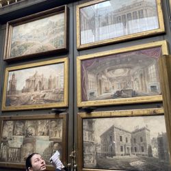 Sir John Soane's Museum - Picture room, architectural drawings