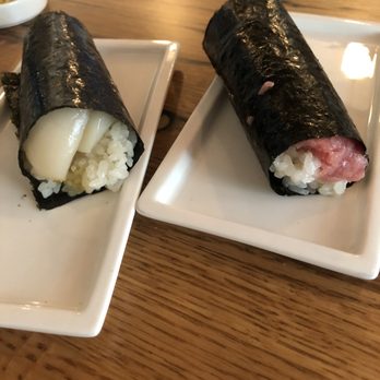 Daigo Sushi Roll Bar - Scallop, spicy tuna handroll - Sushi Bars Near Me - Brooklyn, New York Daigo Sushi Roll Bar - Scallop, spicy tuna handroll - Sushi Bars Near Me - Brooklyn, New York
