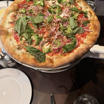 Patsy's Pizzeria - Old style round - sausage, mushroom, broccoli, basil - Italian Near Me - New York, New York Patsy's Pizzeria - Old style round - sausage, mushroom, broccoli, basil - Italian Near Me - New York, New York