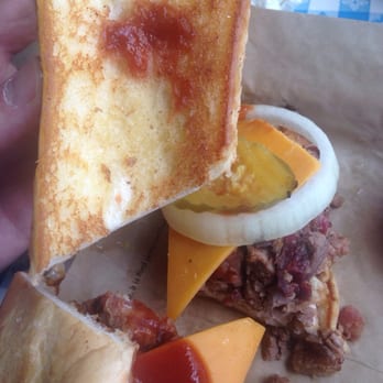 Dickey's Barbecue Pit - This nickel-sized dab was all of the BBQ sauce they put on one half of my sandwich. - Barbeque Near Me - Yakima, Washington