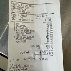 Panagio's All Day Grill - Brunch for 2.