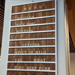 Menu options