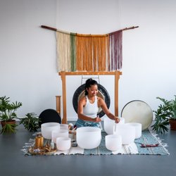 Child's Pose - We offer evening sound baths multiple times a month. Check out our schedule for the next event!