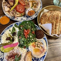 Comptoir Libanais - Chicken Taouk Wrap, Mezze Platter
