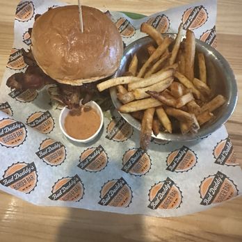 Bad Daddy's Burger Bar - Bacon Cheeseburger on Steroids* Hand-Cut French Fries - Burgers Near Me - Charlotte, North Carolina Bad Daddy's Burger Bar - Bacon Cheeseburger on Steroids* Hand-Cut French Fries - Burgers Near Me - Charlotte, North Carolina