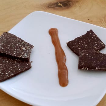 Crêpe Bar - Salted dark chocolate with caramel sauce.  It looks like a dragonfly!  Thanks Cody! - Creperies Near Me - Tempe, Arizona