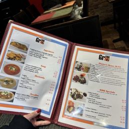 Menu as of May 2025