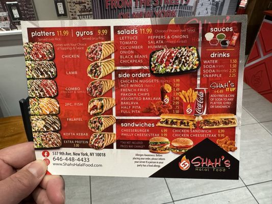 Menu photo 1 Shah's Halal Food New York, NY