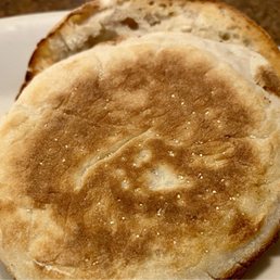 Huge English muffin, perfectly toasted.