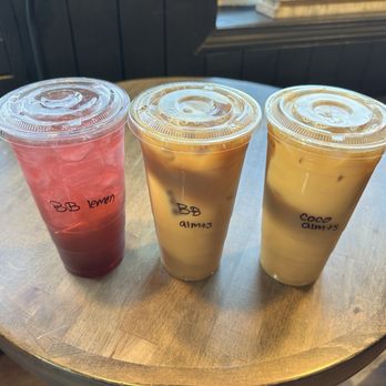 The Coffee Cubby - Blueberry lemonade refresher, blueberry w/almond milk and coconut with almond milk. - Coffee & Tea Near Me - Manville, Rhode Island