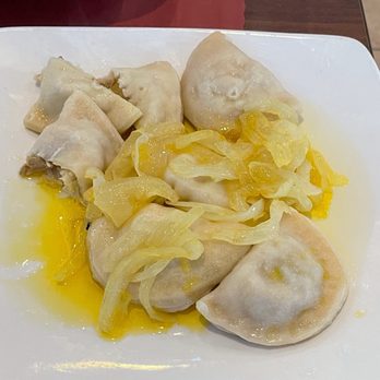 Bubba's - Yummy pillow-soft mushroom sauerkraut pierogis with butter and onions - Polish Near Me - Irwin, Pennsylvania