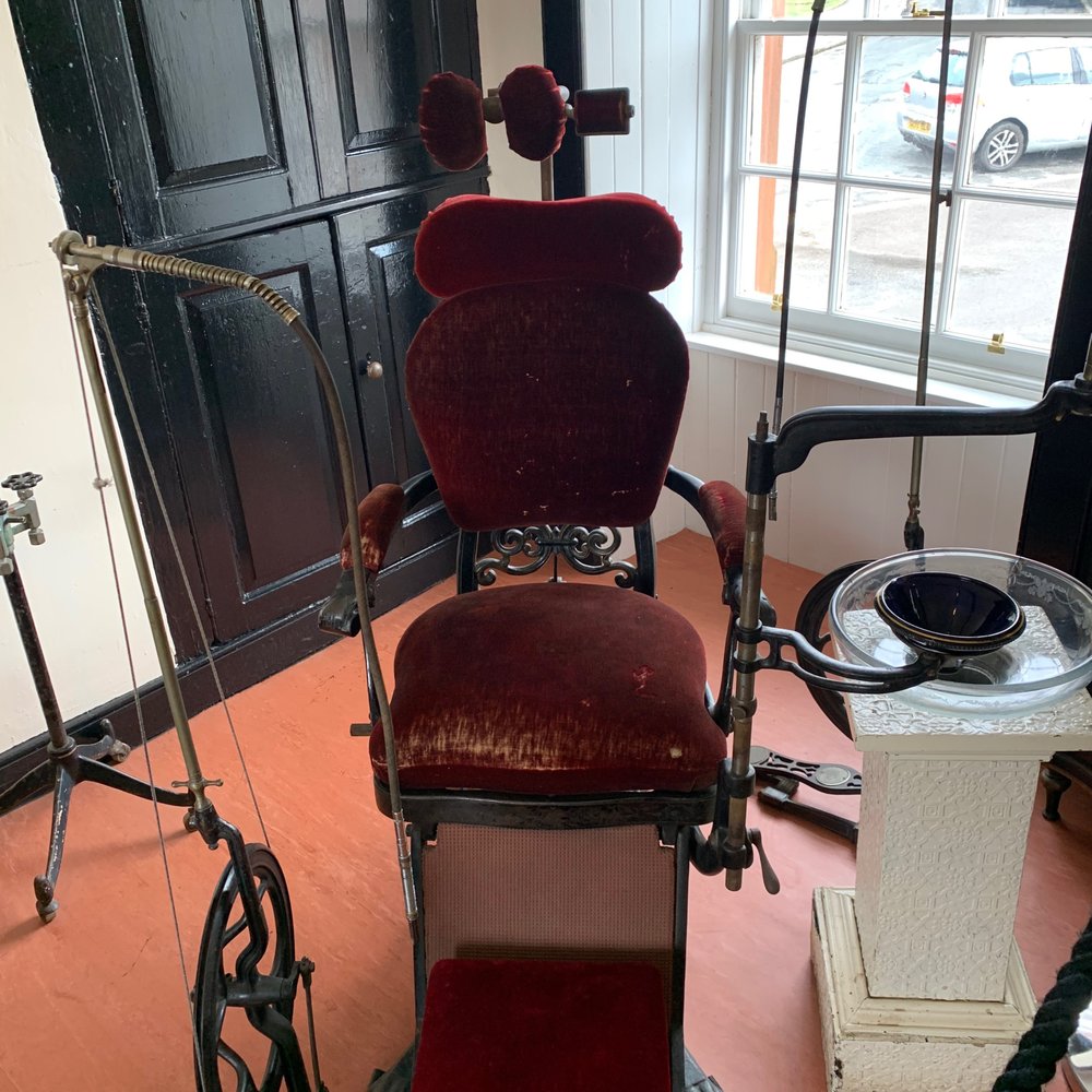 Old Bridge House - A cushioned seat for patients of the dental surgeon. - Museums Near Me - Dumfries, DGY