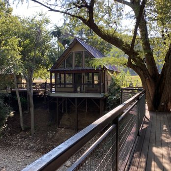 River Road Treehouses - Whippoorwill Haus from across the bridge where our car was parked. - Vacation Rentals Near Me - Canyon Lake, Texas River Road Treehouses - Whippoorwill Haus from across the bridge where our car was parked. - Vacation Rentals Near Me - Canyon Lake, Texas