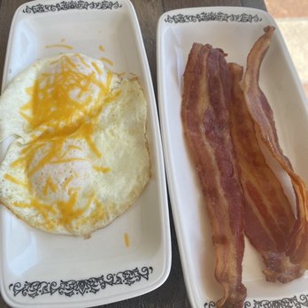 Untoasted - Over easy eggs with cheese and bacon - Breakfast & Brunch Near Me - Hallandale Beach, Florida