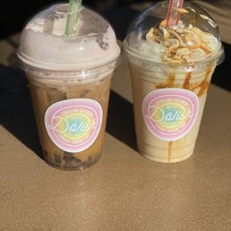 Caramel Cheesecake Frappe (right) Dolish Iced Brew Coffee Caramel Cheesecake Frappe (right) Dolish Iced Brew Coffee