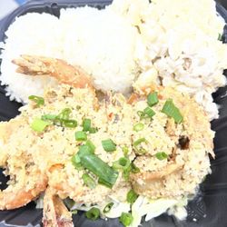 Da Braddahs Grindz - Garlic Shrimp Plate