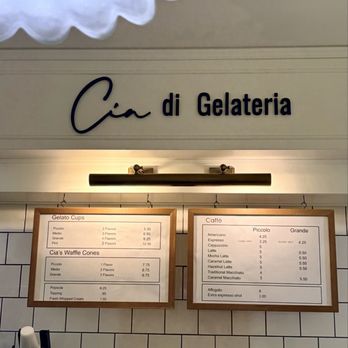 Cia di Gelateria - Menu Board - Gelato Near Me - Folsom, California