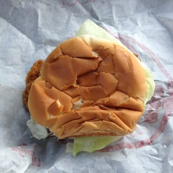 Wendy's - this is how my spicy chicken sandwich looked when i unwrapped it. lame. - Burgers Near Me - West Columbia, South Carolina Wendy's - this is how my spicy chicken sandwich looked when i unwrapped it. lame. - Burgers Near Me - West Columbia, South Carolina