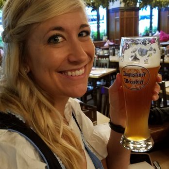 Augustiner Klosterwirt - Sarah enjoying a weissbier - Bavarian Near Me - Munich, BY Augustiner Klosterwirt - Sarah enjoying a weissbier - Bavarian Near Me - Munich, BY