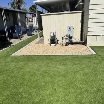 Oasis Turf & Hardscape - Corner of Backyard Finished - Artificial Turf Near Me - Riverside, California