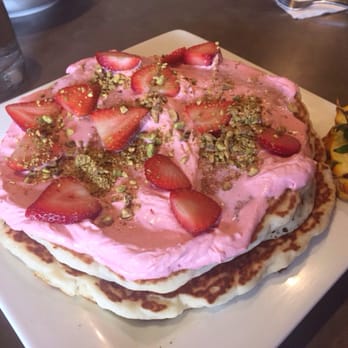 Moena Café - Strawberry and milk pancakes $14 - Cafes Near Me - Honolulu, Hawaii