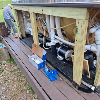River City Spa Services - Replacing the floor and support posts in the frame. - Pool & Hot Tub Service Near Me - Danville, Virginia