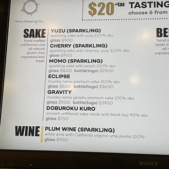 Nova Brewing - Sake menu - Venues & Event Spaces Near Me - Covina, California