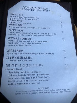 Menu photo 6 Sonoma Grille  Sonoma, CA