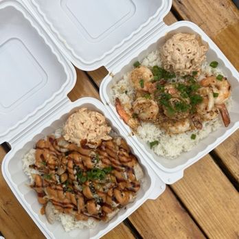 Da Bald Guy - pan fried poke ($20) + peeled garlic butter shrimp ($20) - Food Trucks Near Me - Kahuku, Hawaii Da Bald Guy - pan fried poke ($20) + peeled garlic butter shrimp ($20) - Food Trucks Near Me - Kahuku, Hawaii