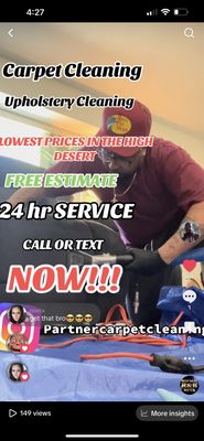 Lowest Prices in for Carpet & Upholstery Cleaning - We offer 24 hour service & Free Estimates Lowest Prices in for Carpet & Upholstery Cleaning - We offer 24 hour service & Free Estimates