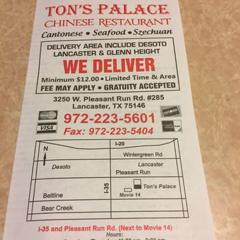Ton's Palace Chinese Restaurant - Best place ever! - Cantonese Near Me - Lancaster, Texas
