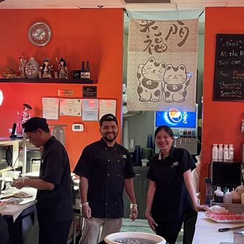 JJ Sushi - The wonderful Servers and Sushi Chefs!  Our Server Jessie on the right, gave us  5 Star outstanding service with a smile!  Well done! - Sushi Bars Near Me - Sparks, Nevada