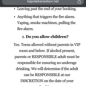 Kapolei Karaoke and Escape - Their policy on allowing teenagers in the room - Karaoke Near Me - Kapolei, Hawaii Kapolei Karaoke and Escape - Their policy on allowing teenagers in the room - Karaoke Near Me - Kapolei, Hawaii