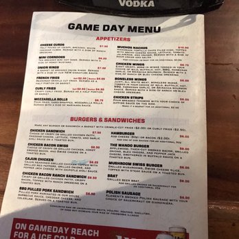 Wando's - Menu 9/2018 - Bars Near Me - Madison, Wisconsin