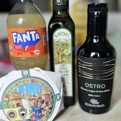 Pisa Airport Accommodation - Olive oils and Fanta I got at the airport