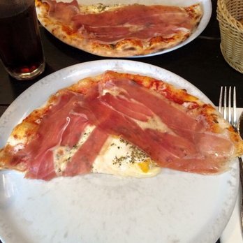 Firmine - Parma pizza. Air dried ham and egg yolk. - Italian Near Me - Paris, 75 Firmine - Parma pizza. Air dried ham and egg yolk. - Italian Near Me - Paris, 75