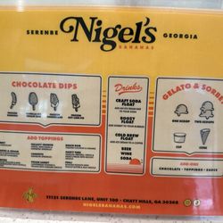Nigel’s Bananas - Menu