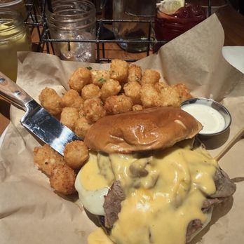 Lazy Dog Restaurant & Bar - Cowboy Ribeye Burger - New American Near Me - Oak Brook, Illinois Lazy Dog Restaurant & Bar - Cowboy Ribeye Burger - New American Near Me - Oak Brook, Illinois