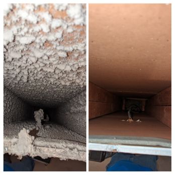 HVAC Cleaning Specialists - Before and after, return line. - Air Duct Cleaning Near Me HVAC Cleaning Specialists - Before and after, return line. - Air Duct Cleaning Near Me