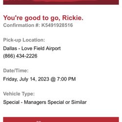 Dollar Car Rental - Confirmed Reservation