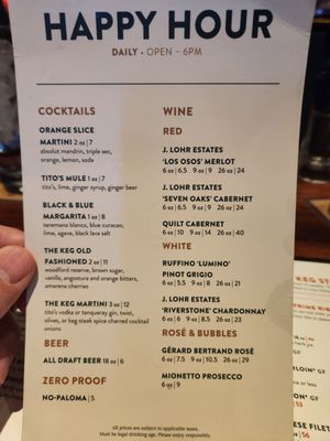 Menu photo 5 The Keg Steakhouse + Bar - Gilbert Gilbert, AZ Menu photo 5 The Keg Steakhouse + Bar - Gilbert Gilbert, AZ