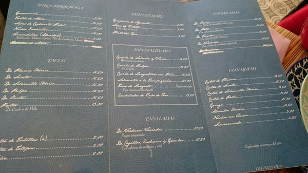 Menu photo 1 Oyamel Madrid, M