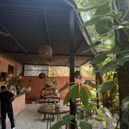 Seating area and coffee bar